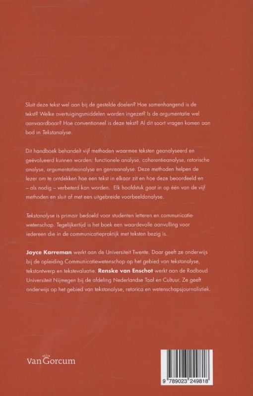 Achterkant van Tekstanalyse