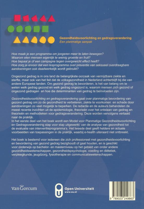 Achterkant van Gezondheidsvoorlichting en gedragsverandering