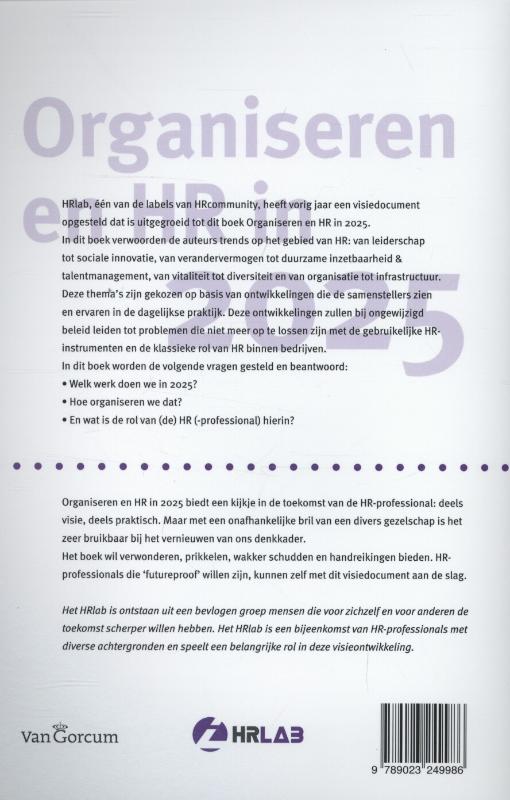 Achterkant van Organiseren en HR in 2025