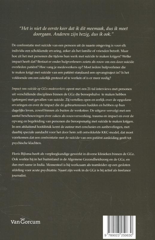 Achterkant van Impact van suicide op GGz-medewerkers