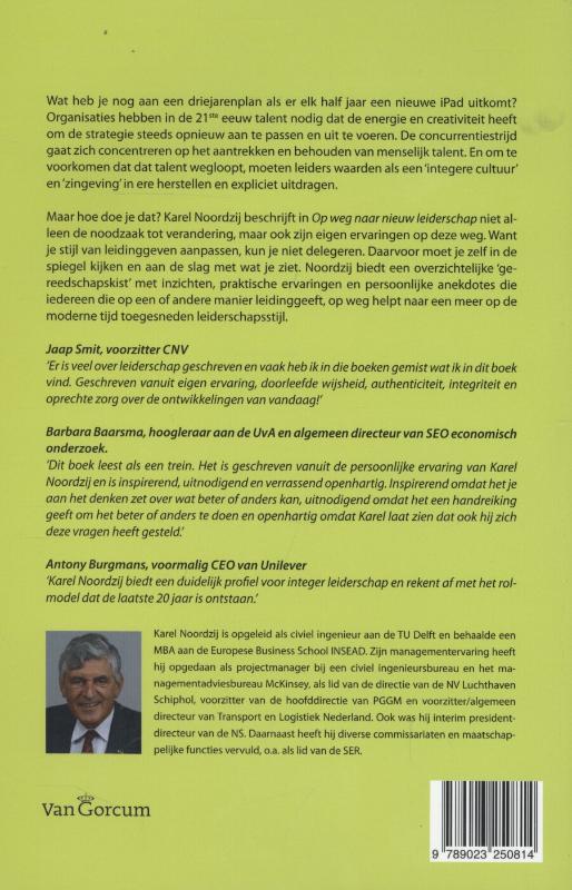 Achterkant van Op weg naar nieuw leiderschap