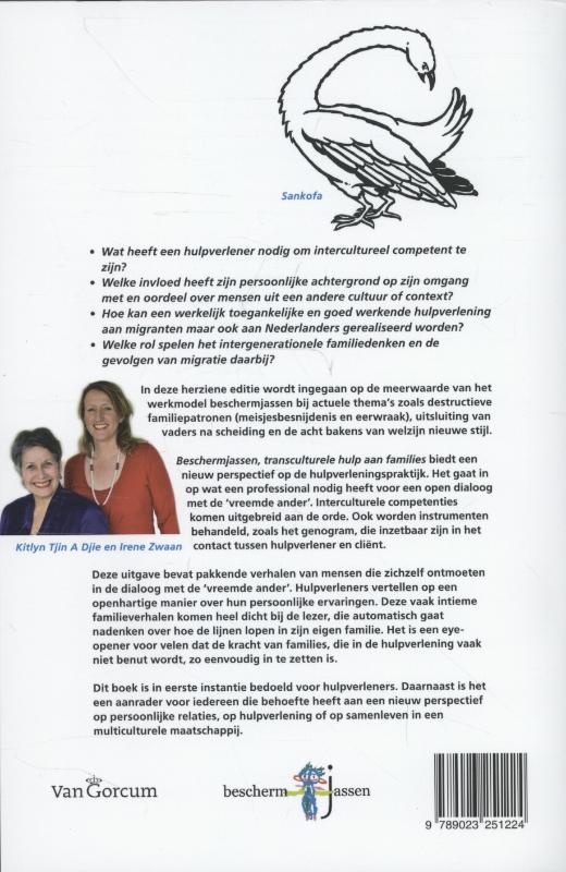 Achterkant van Beschermjassen, transculturele hulp aan families
