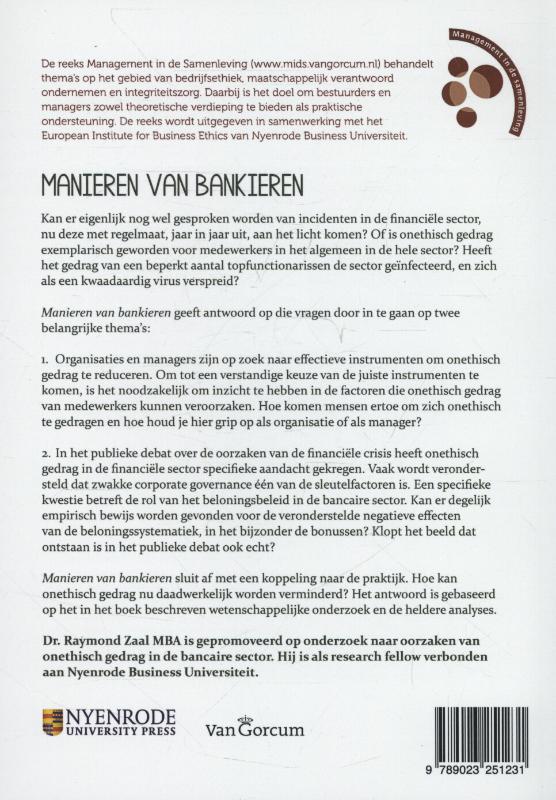 Achterkant van Manieren van bankieren