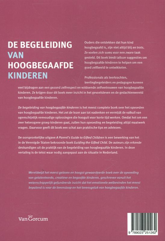 Achterkant van De begeleiding van hoogbegaafde kinderen