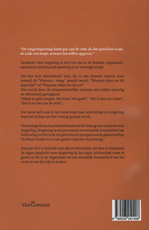 Achterkant van Zorg voor zin!