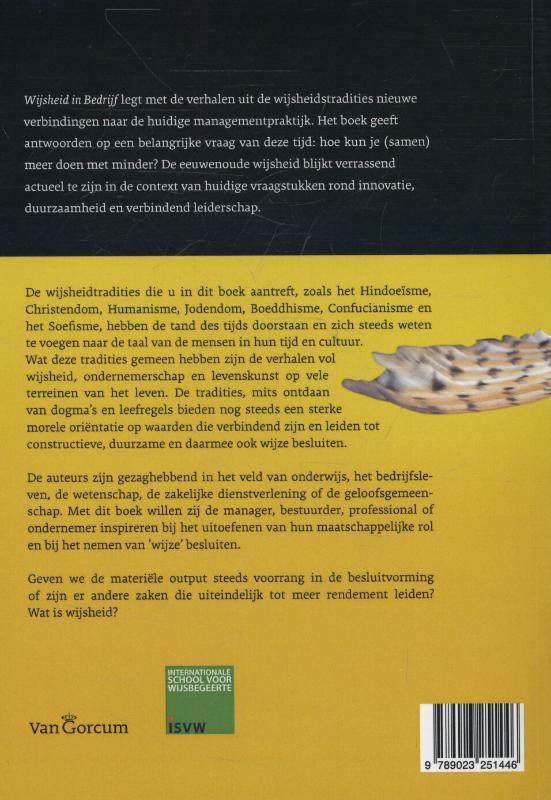 Achterkant van Wijsheid in bedrijf