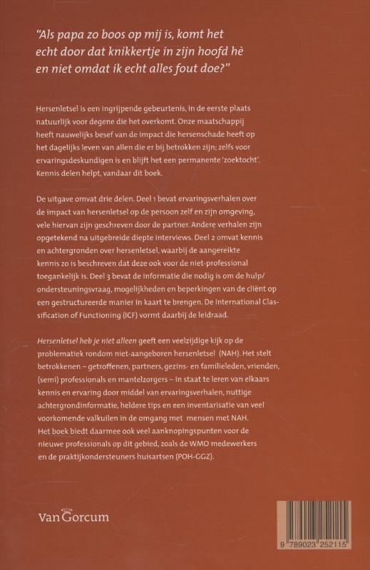 Achterkant van Hersenletsel heb je niet alleen