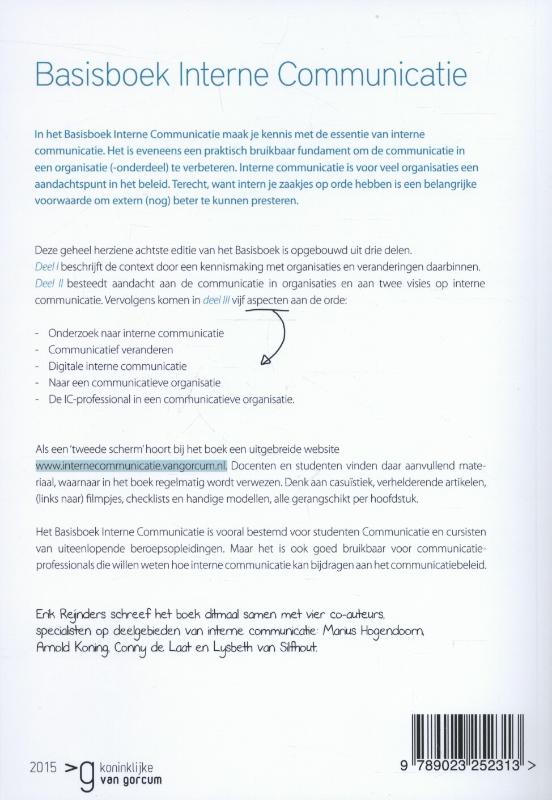 Achterkant van Basisboek interne communicatie