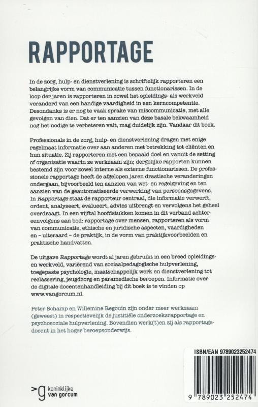 Achterkant van Rapportage