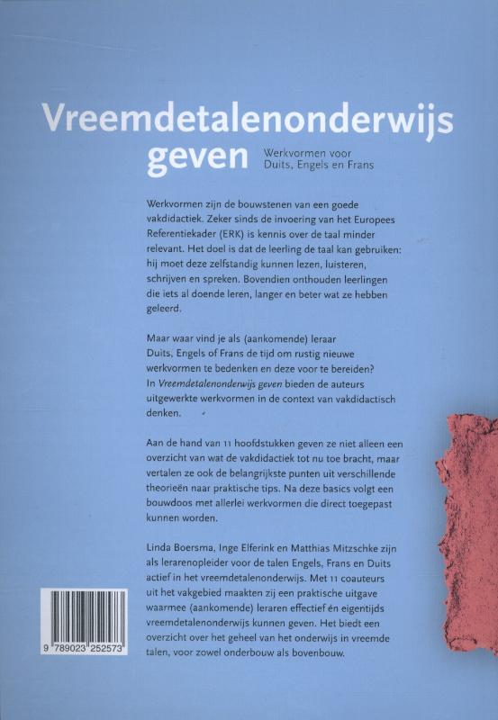 Achterkant van Vreemdetalenonderwijs geven