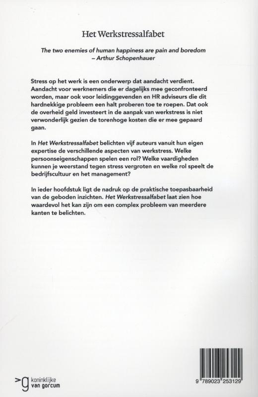 Achterkant van Het werkstressalfabet