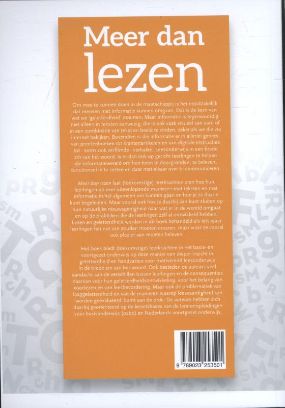 Achterkant van Meer dan lezen