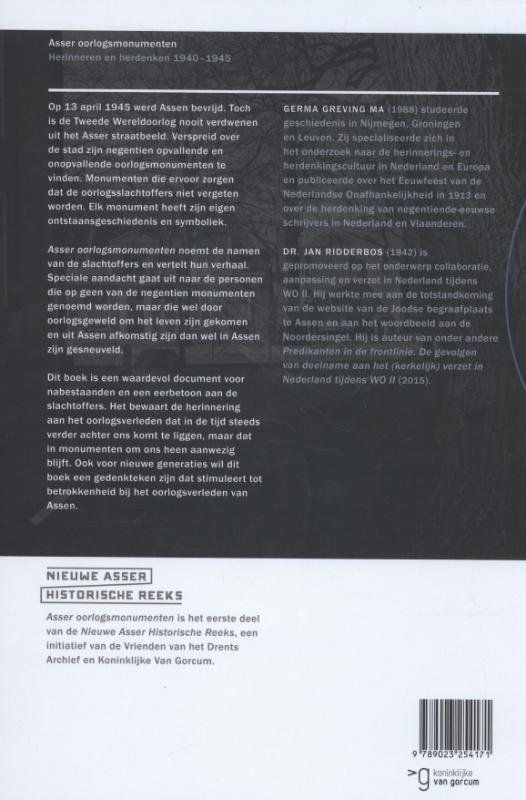 Achterkant van Asser oorlogsmonumenten
