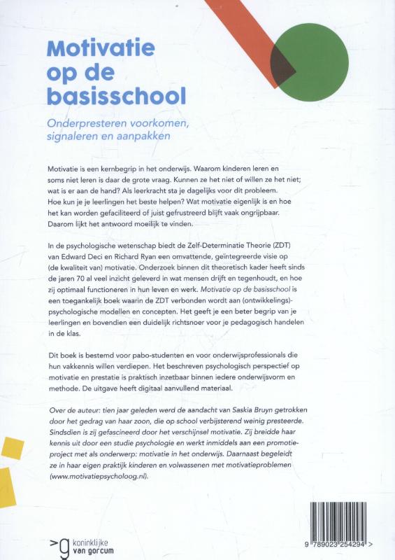Achterkant van Motivatie op de basisschool