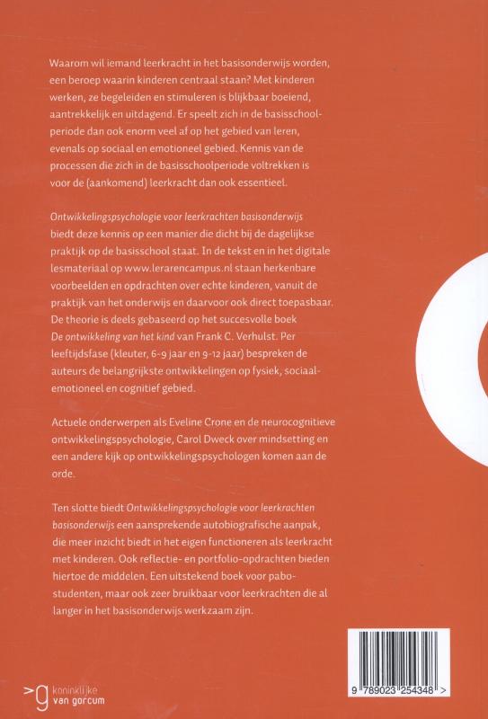 Achterkant van Ontwikkelingspsychologie voor leerkrachten basisonderwijs