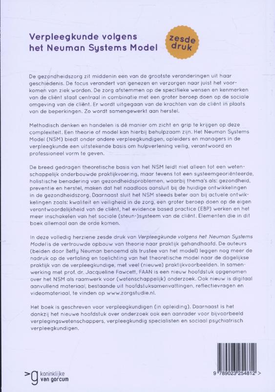Achterkant van Verpleegkunde volgens het Neuman systems model