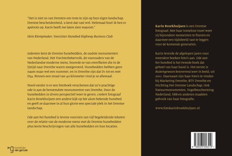 Achterkant van Ode aan het Hunebed