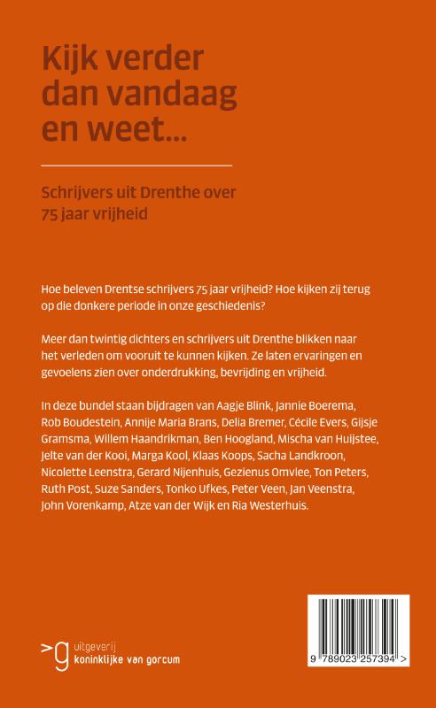 Achterkant van Kijk verder dan vandaag en weet...