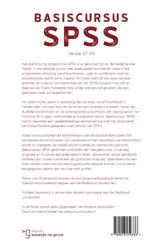 Achterkant van Basiscursus SPSS