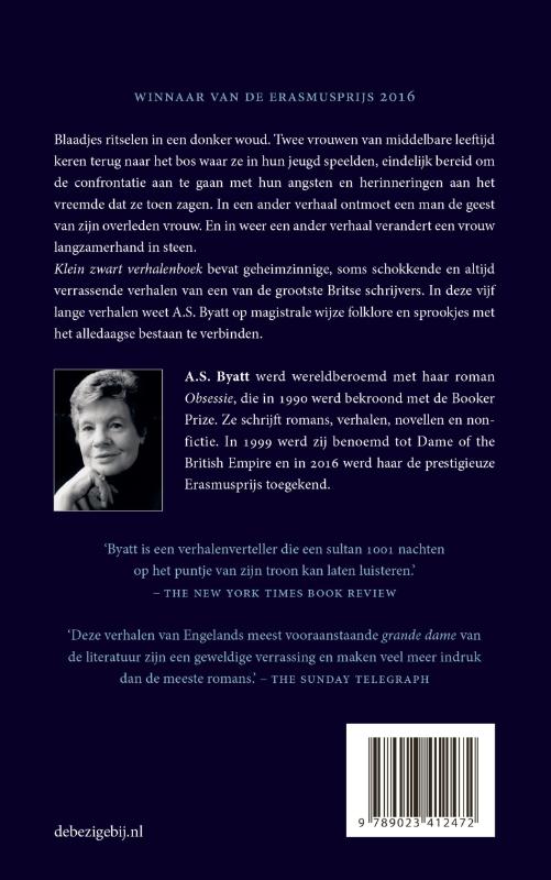 Achterkant van Klein zwart verhalenboek