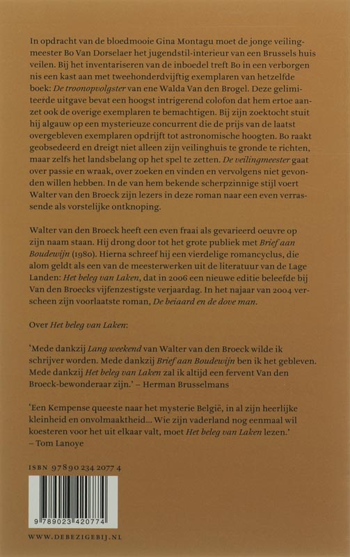 Achterkant van De veilingmeester