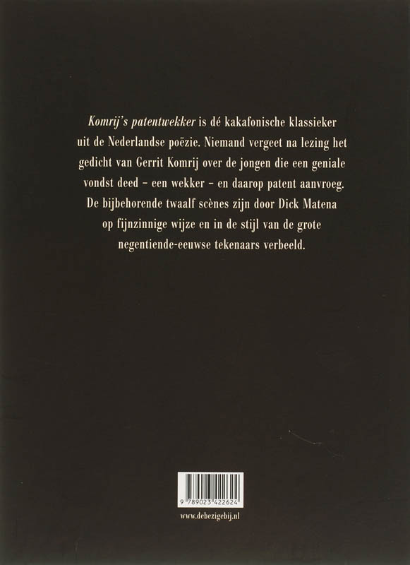 Achterkant van Komrij's patentwekker