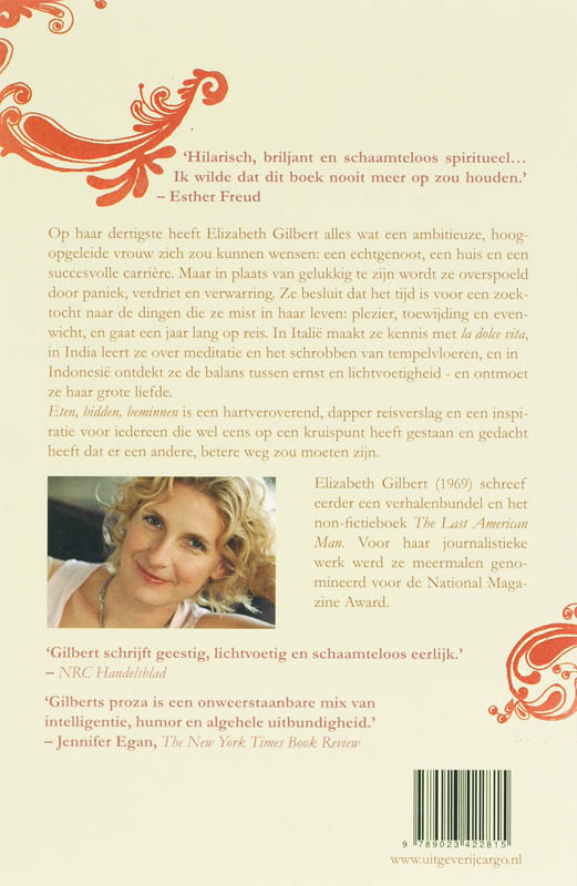 Achterkant van Eten, bidden, beminnen