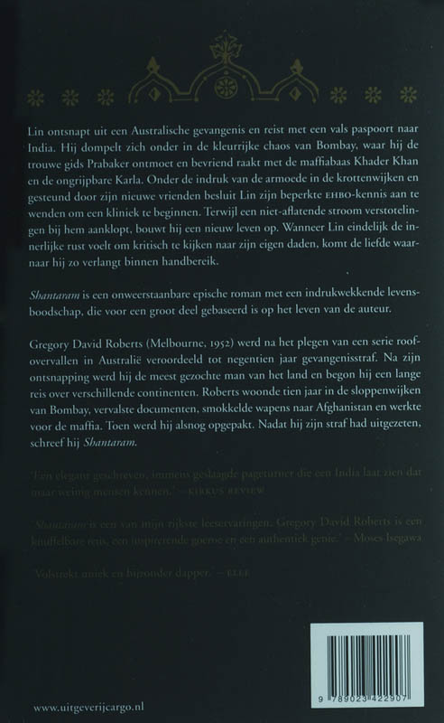 Achterkant van Shantaram