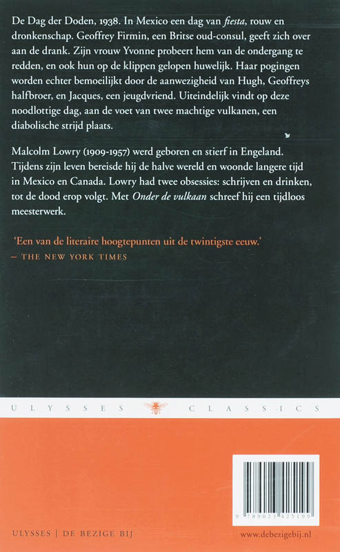 Achterkant van Onder de vulkaan