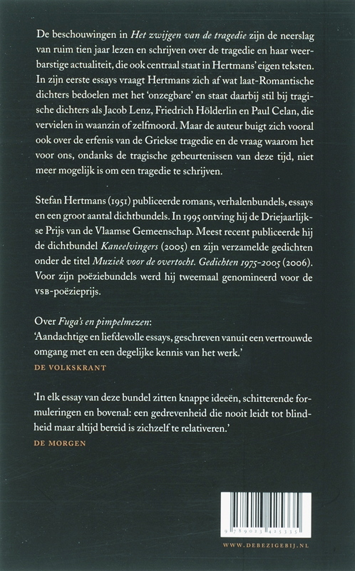 Achterkant van Het zwijgen van de tragedie