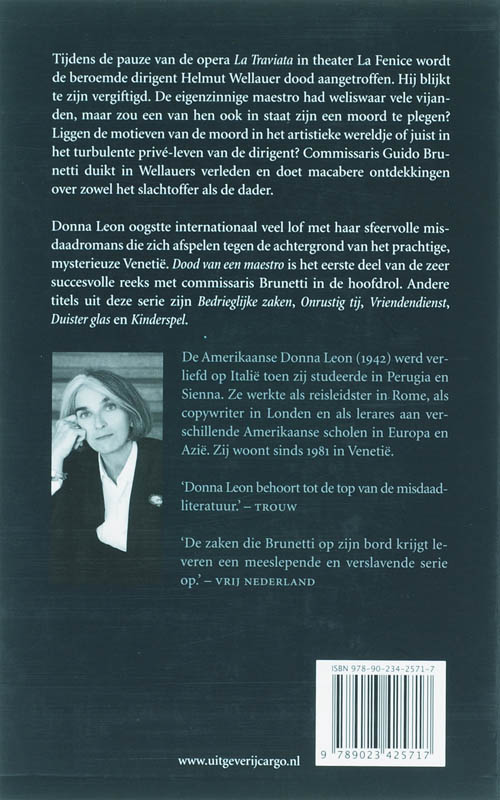 Achterkant van Dood van een maestro