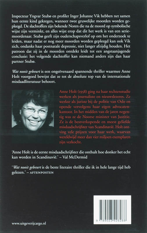 Achterkant van Wat nooit gebeurt