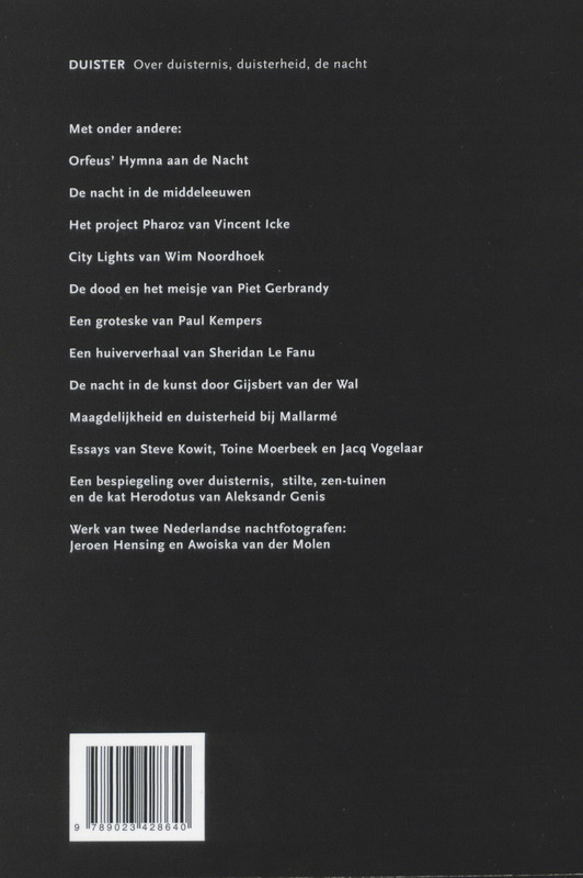 Achterkant van Duister