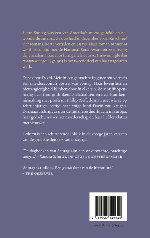 Achterkant van Herboren: dagboeken en aantekeningen 1947-1964
