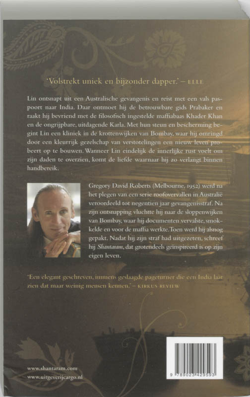 Achterkant van Shantaram