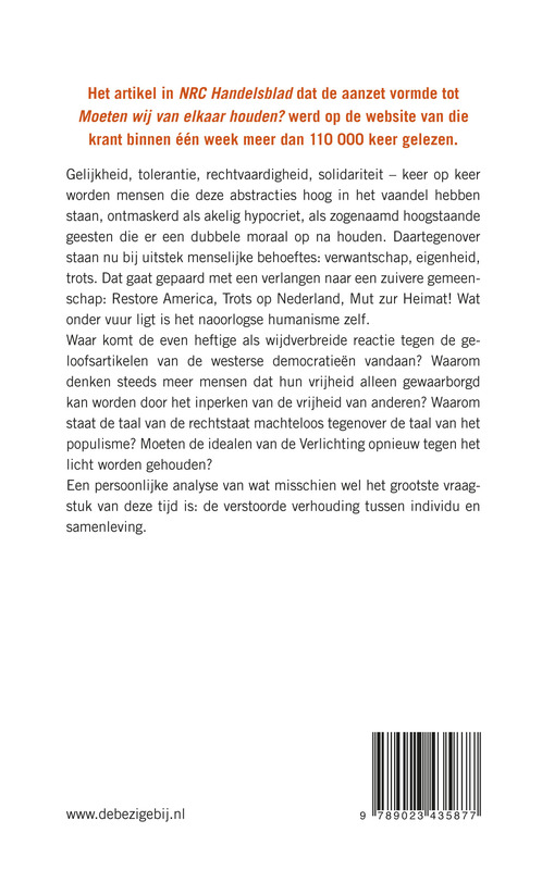 Achterkant van Moeten wij van elkaar houden?
