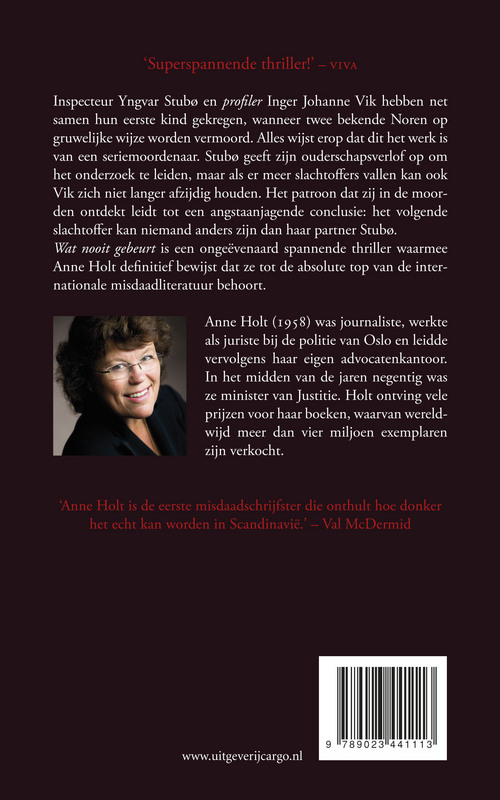 Achterkant van Wat nooit gebeurt