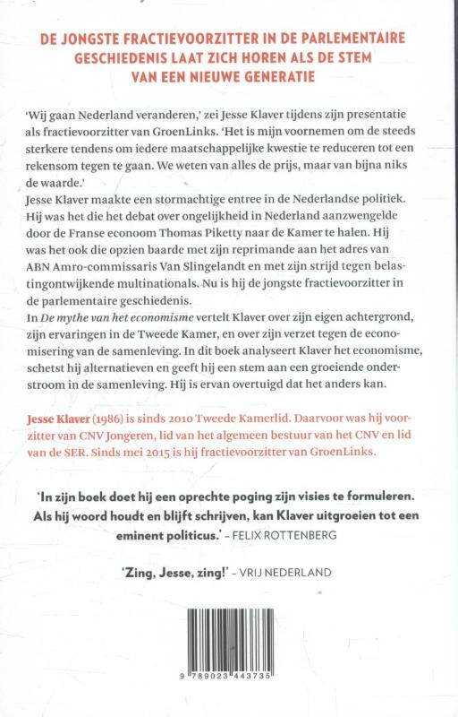 Achterkant van De mythe van het economisme