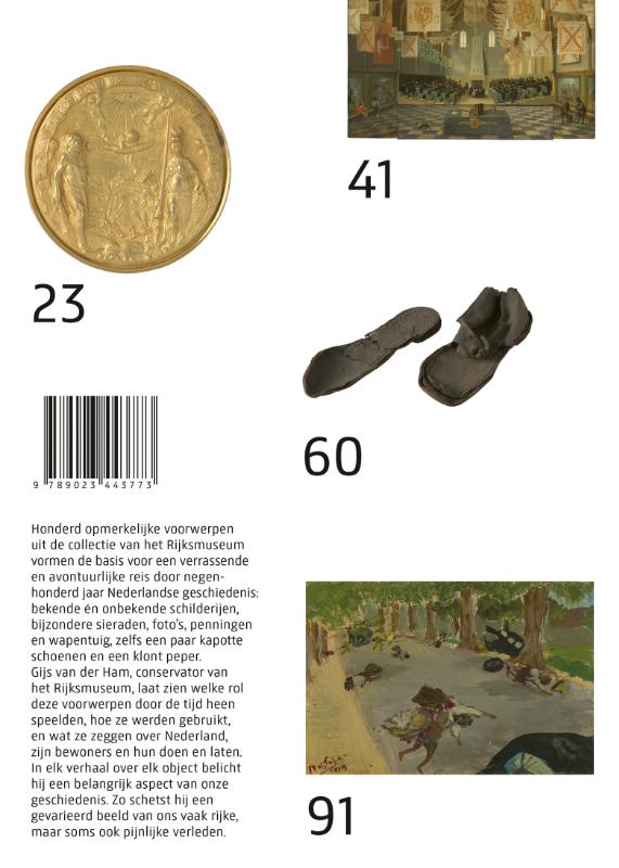 Achterkant van De geschiedenis van Nederland in 100 voorwerpen
