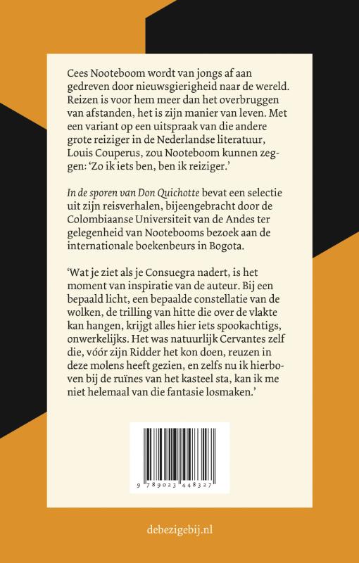 Achterkant van In de sporen van Don Quichot