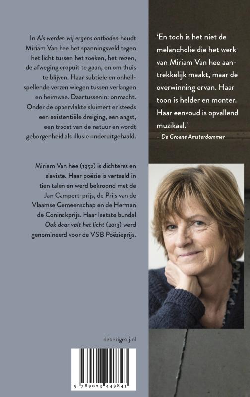 Achterkant van Als werden wij ergens ontboden