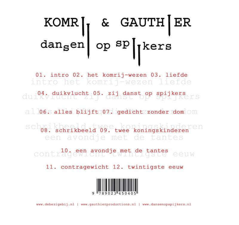 Achterkant van Dansen op spijkers