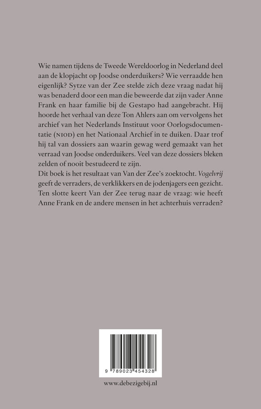Achterkant van Vogelvrij