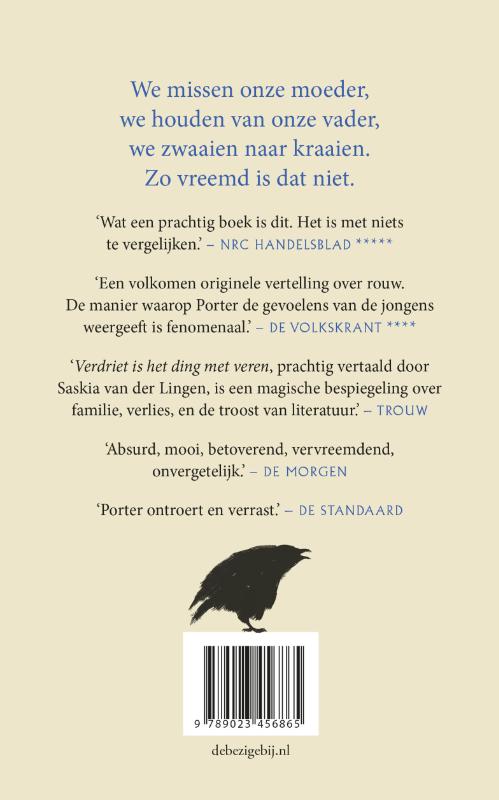 Achterkant van Verdriet is het ding met veren