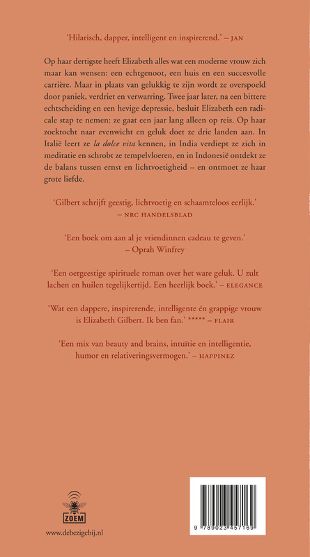 Achterkant van Eten, bidden, beminnen
