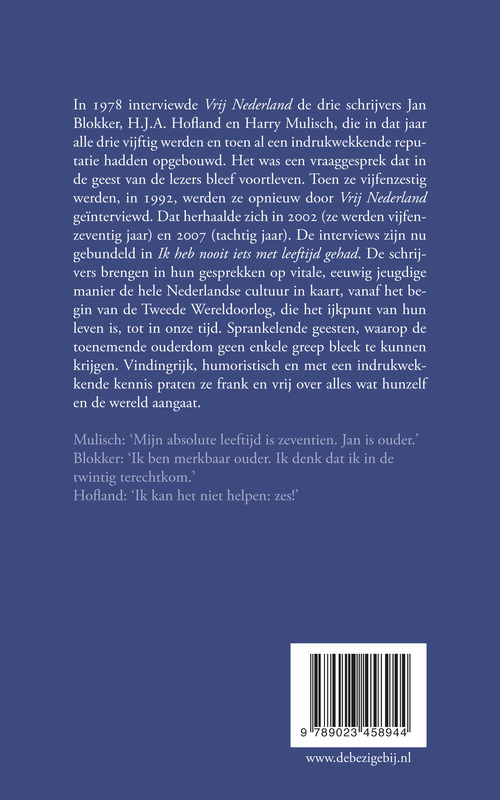 Achterkant van Ik heb nooit iets met leeftijd gehad