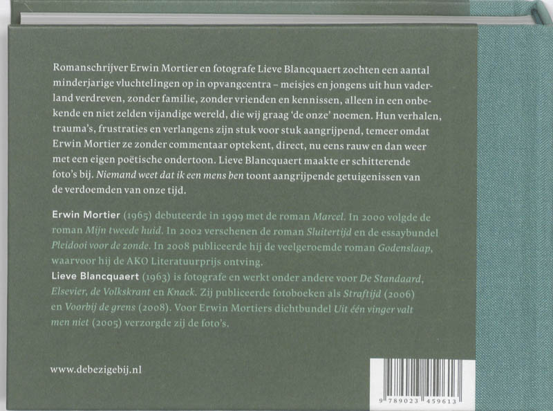Achterkant van Niemand weet dat ik een mens ben
