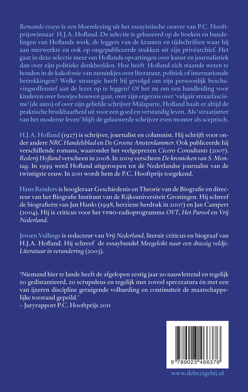 Achterkant van Bemande essays