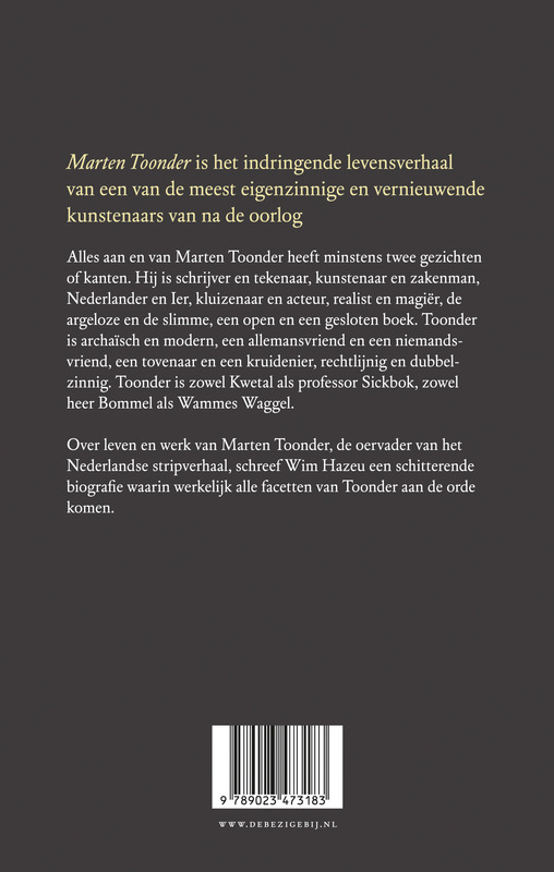 Achterkant van Marten Toonder