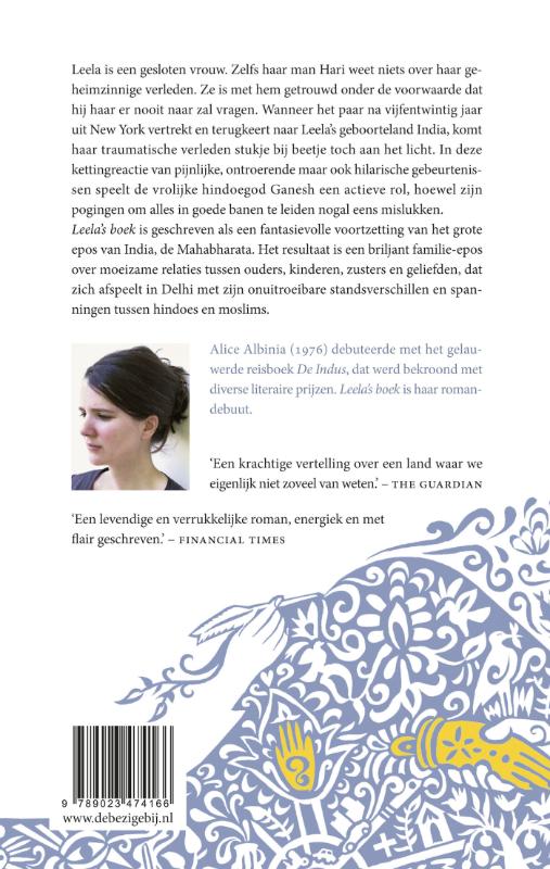 Achterkant van Leela's boek
